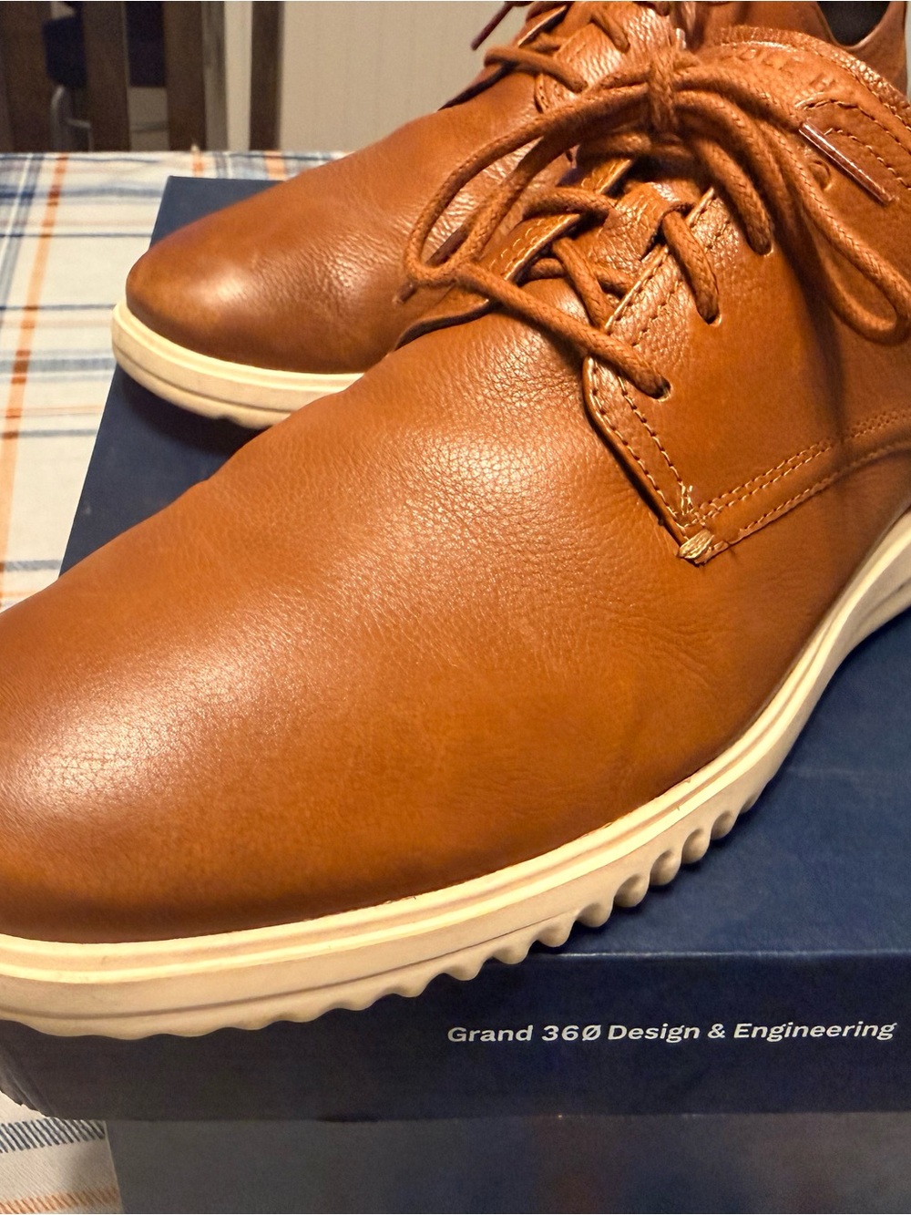 Cole Haan Grand Plus Men's Tan Leather Plain Toe Oxford